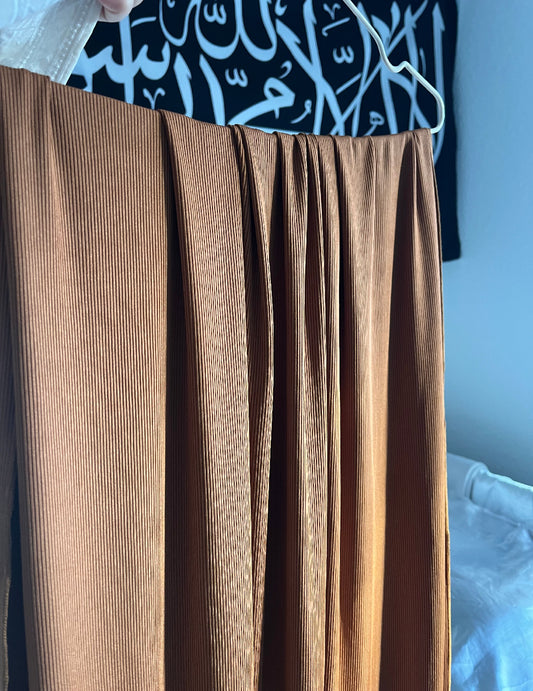 Orange-karamel ribbed hijab