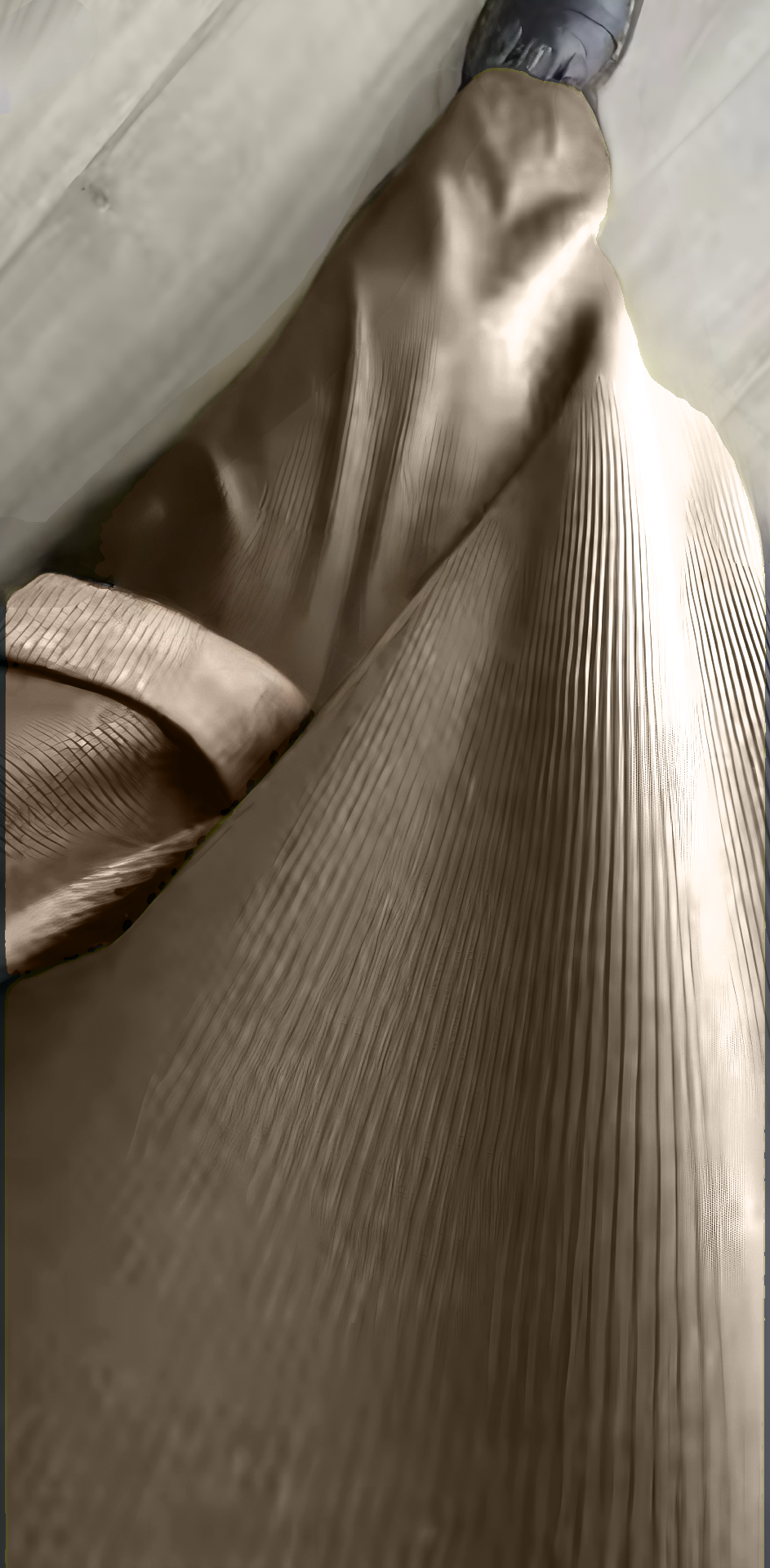 Brown ribbed abaya