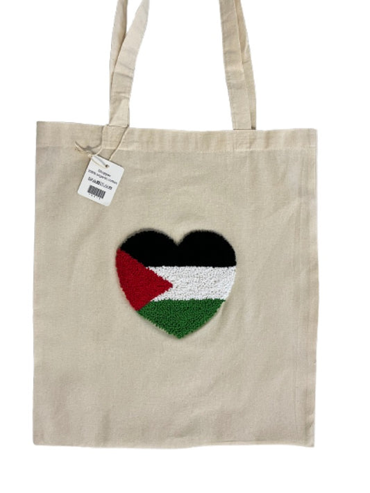 Hand-made punch needle palestine bag