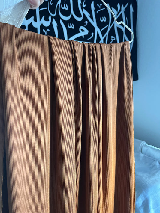 Golden-orange ribbed hijab