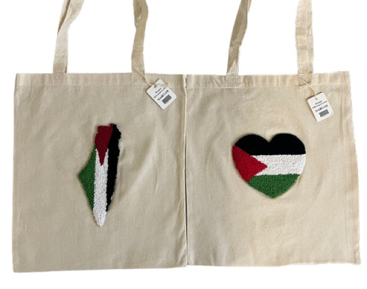 Hand-made punch needle palestine bag
