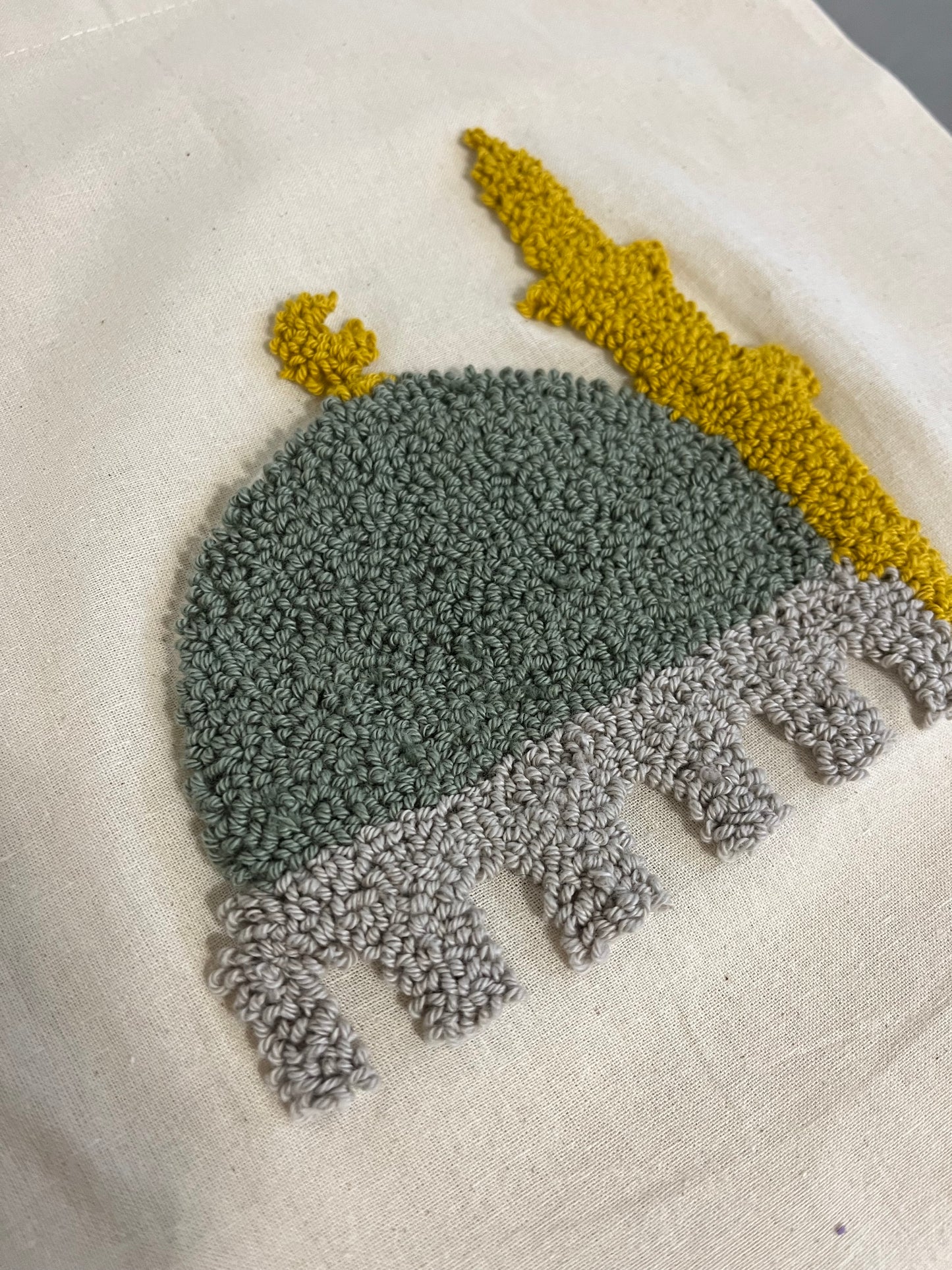 Hand-made punch needle palestine bag