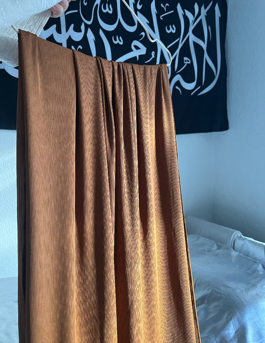 Orange-karamel ribbed hijab