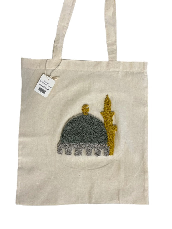 Hand-made punch needle palestine bag