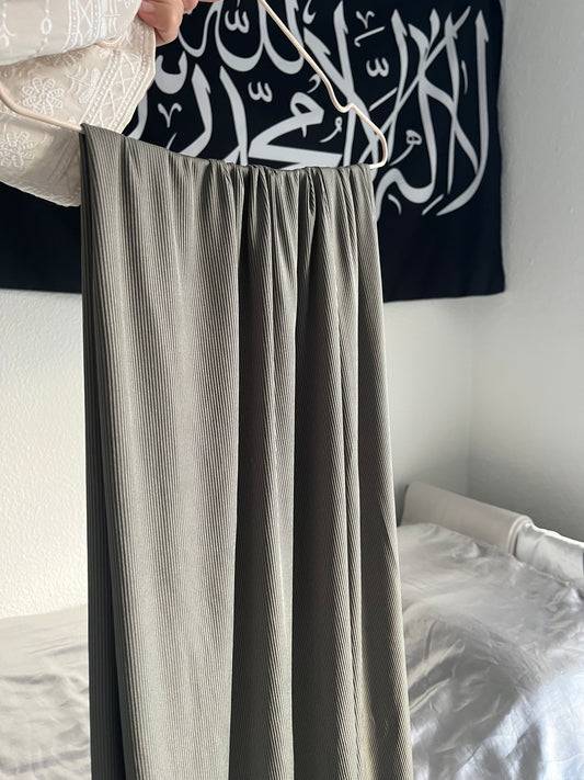 Grey ribbed hijab